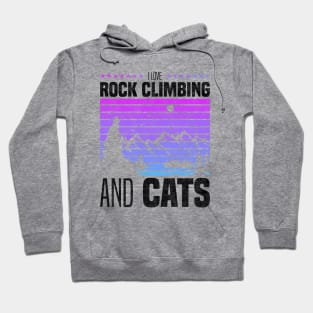 I Love Rock Climbing And Cats, Cat Owners And Rock Climbing Sport Lovers Hoodie